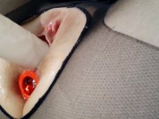 Ukrainian girl inserted her first anal plug 11/16