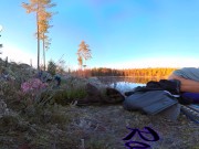 Sex on a reindeer skin next to a forest lake - RosenlundX - VR 360 - 5,7k 30fps 5/16