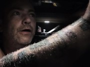 Having naked fun out in the open during a storm, Thunder hits near by and got very scared