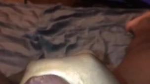 Jerking Big Thick Black Cock Until It Cums