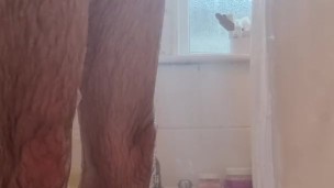 Hot masturbation in the shower stroking my big dick