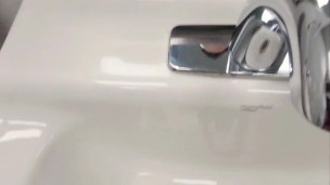 Young self ball buster busts his nuts in public Walmart bathroom 