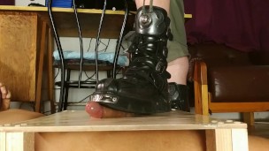 Erotic cock stomping with my New Rock boots HD