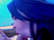 Eu não podia suportar a Boca da minha meia irmã estando acampado na praia em publico 7/16