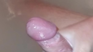 Warm bath made me shoot out thick creamy cum