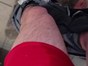 Trying to make it to the toilet before losing control and soaking my favorite skinny jeans POV 14/16