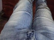 Trying to make it to the toilet before losing control and soaking my favorite skinny jeans POV 4/16