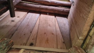 Jerking off, moaning and cumming in the hunters lodge by the forest