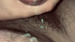 Jerking off big white cock until cumshot