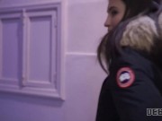 DEBT4k. Bank employee drills dazzling brunette in her own apartment 4/16