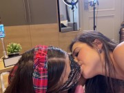 POV Threesome Sex With Beautiful Schoolgirl Teens 4/16