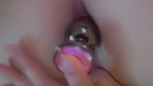 Sissy slut sliding a big Buttplug in my tight boy pussy 