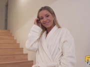 Fake Hostel - Cheating natural blonde girlfriends caught by jealous boyfriend with bog cock before horny college threesome 1/16