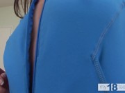 Horny girl with shaved pussy likes to put fingers in the ass 1/16