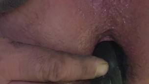 Fucking my ass with huge dildo stretching wide with inflatable and deep Tell i cum and pass