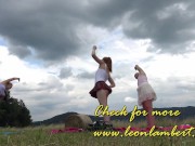 Petite Babysitter Party Outdoor for Stretching and Yoga without Underwear showing pussy and ass 16/16