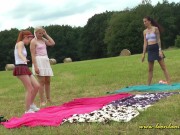 Petite Babysitter Party Outdoor for Stretching and Yoga without Underwear showing pussy and ass 8/16