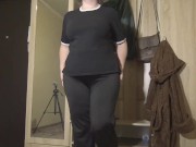 Mature BBW MILF with hairy pussy and big saggy tits changes clothes. 16/16