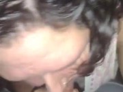 Slutty MILF Housewife sucking White Cock Cum shot part 2