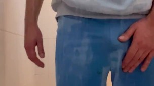 HORNY AMATEUR WANKING & getting WET ** GYM SHORTS + CUMSHOT **