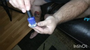 Big guy putting on sparkly purple polish - kinky foot fetish 💜 ✨ 😳 (Music: Sweet Musician: LiQWYD)