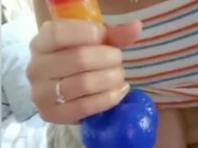 Just the Tip.. (Big Natural Tits) - Feeding My Hungry Tight Pussy  16/16