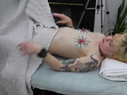 DSC15-3-3) Episode 3: Tiny Cutie Karlee Paige With Needles in Her Tits Is Pussy Fucked by Old Man with Cumshot 9/16