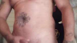 Hot Latino Guy Naked Trying To Jack Off While Girl On Speaker Phone Talks About Shopping