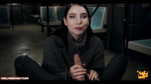 Beautiful stranger sucked me in train - MollyRedWolf