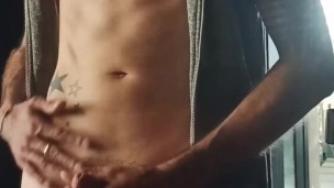 Slim boy jerk hard and cum Alex Jr Moss
