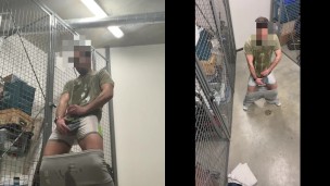 Quick self public piss with 2 points of view