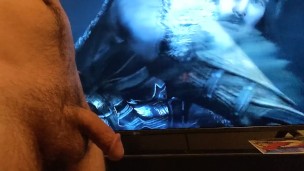 Jerking off while playing video games 