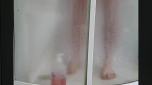 Dad jerking off in the shower