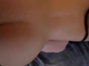 Petite brunette takes big dick doggy style 8/16