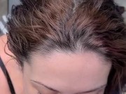 Big brown eyes deepthroat big cock  outside  5/16