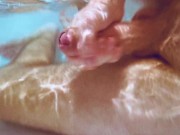 Shooting a Massive Underwater Cumshot Playing with my Uncut Cock 8/16