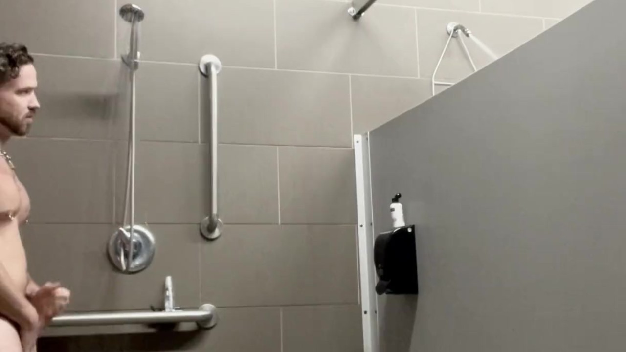 Risky Stud Gets Another to Join in Public Shower Jerkoff - Free Sex Video - RedTube