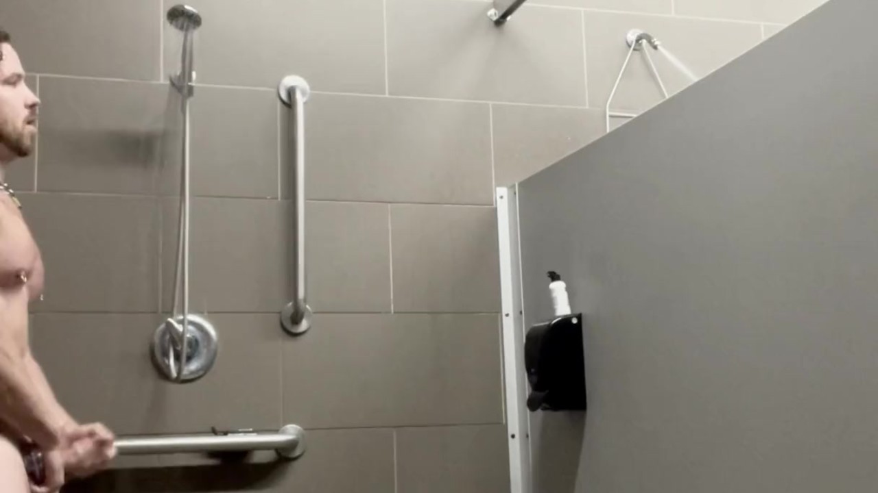 Risky Stud Gets Another to Join in Public Shower Jerkoff - Free Sex Video - RedTube