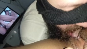 Look how hard my clitoris is, darling, I love being sucked until I ejaculate watching a pervert porn