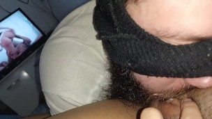 he loves to play with my pussy, making it fart deliciously, I ejaculate hard watching gangbang