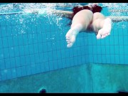 Sexy chick in the pool naked and horny big tits 11/16