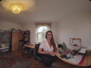 Naughty girl Lady Lyne shows her natural big tits before assfucked and ass creampied in Virtual Reality 2/16