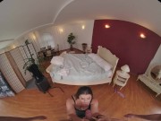 Naughty girl Lady Lyne shows her natural big tits before assfucked and ass creampied in Virtual Reality 6/16