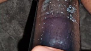 Using a penis pump while watching my wife 