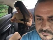 I show my breasts and how cute I change my clothes to the driver of my uber on the way to the office 10/16