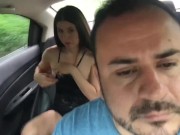 I show my breasts and how cute I change my clothes to the driver of my uber on the way to the office 13/16