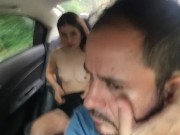 I show my breasts and how cute I change my clothes to the driver of my uber on the way to the office 8/16