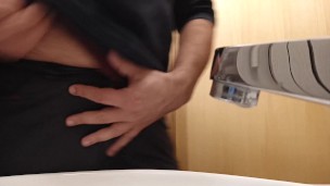 Pissing in a public toilet