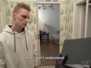 DEBT4k. Poor cuckold has to watch wife's anal sex with debt collector 3/16