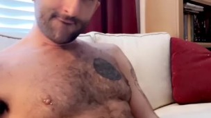 Shooting a load on Snap Chat exposing my big hairy cock and cumshot